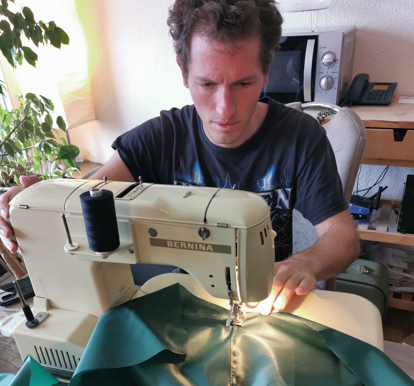 Eric sewing