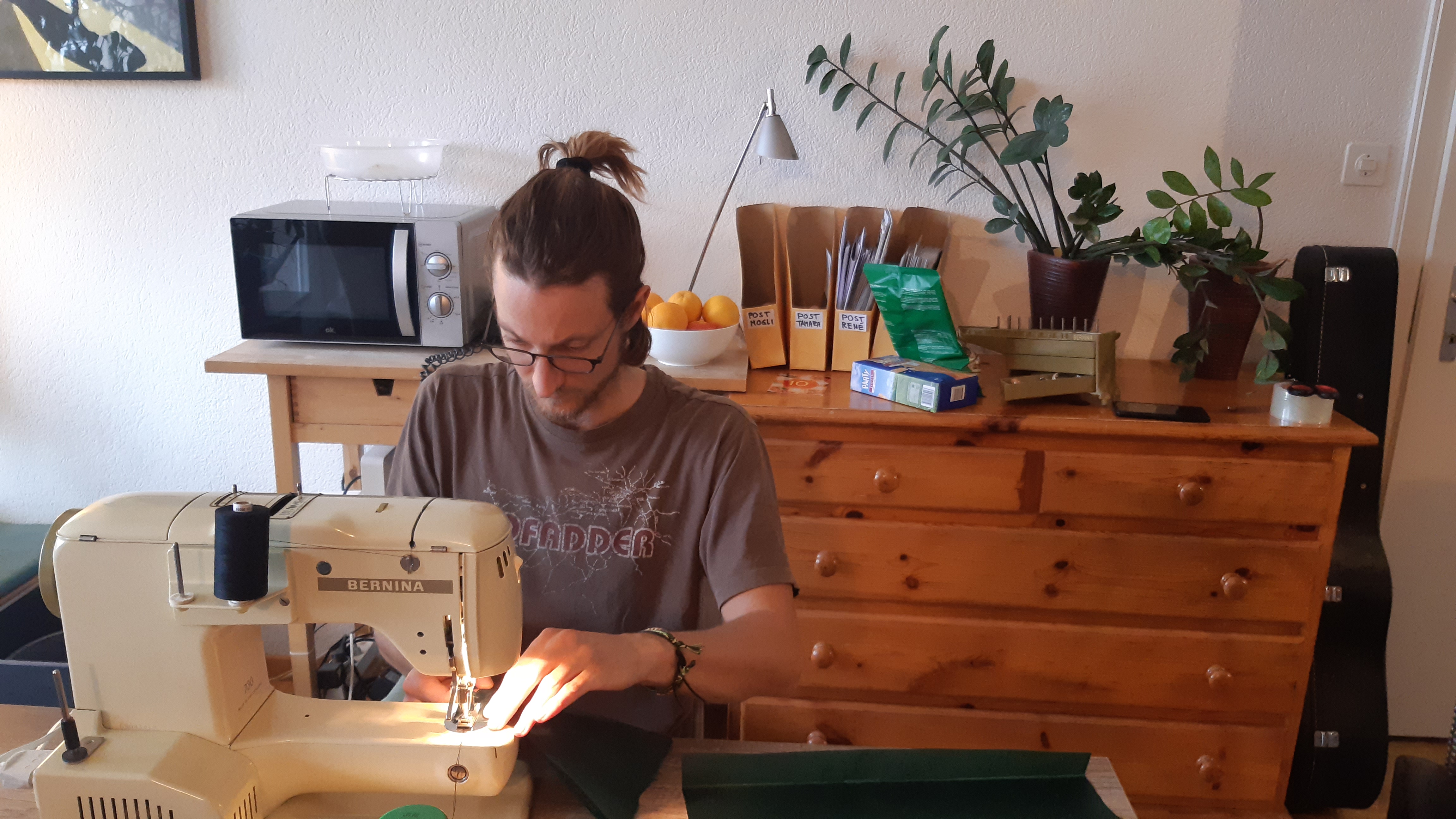 Michail sewing
